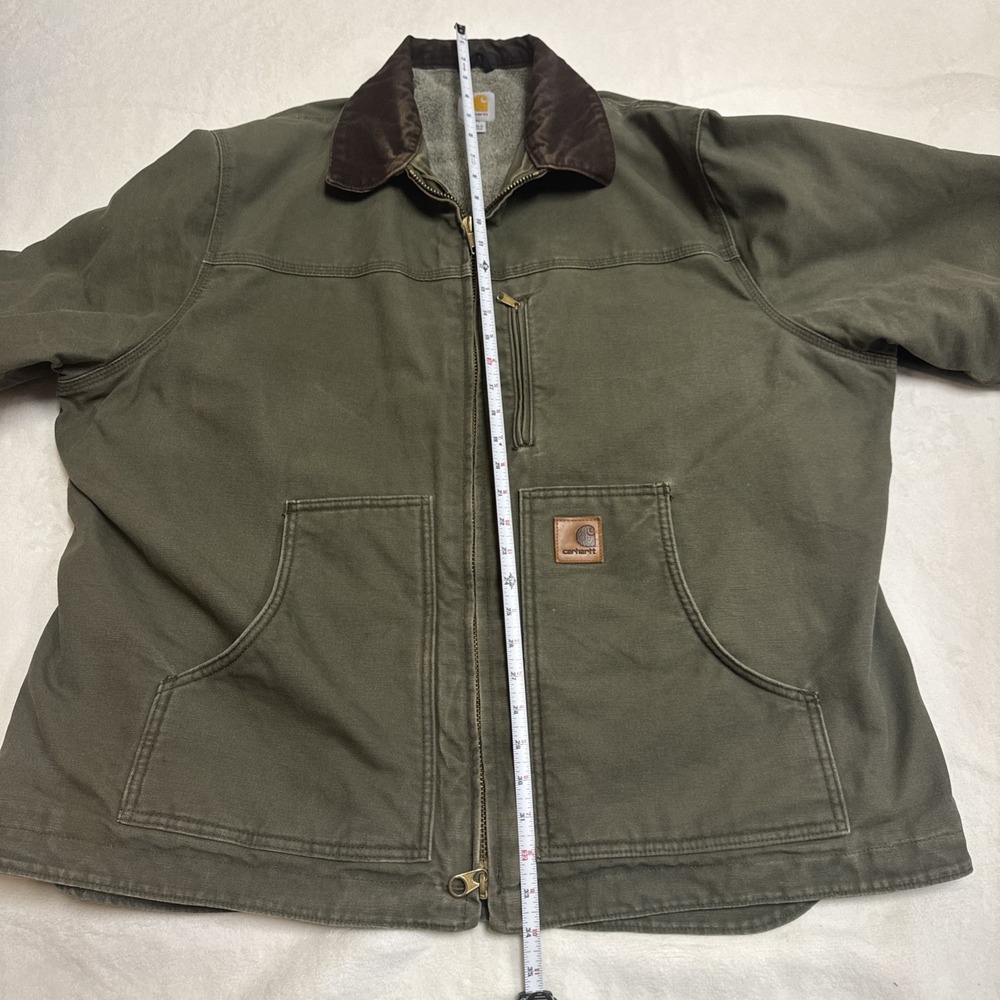 Vintage Carhartt Sherpa Jacket‎ C61 ARG Size 2XL Army Green - Picture 7 of 16